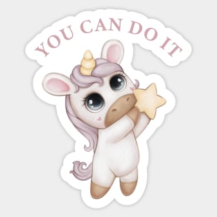 You can do it Unicorn Sticker
